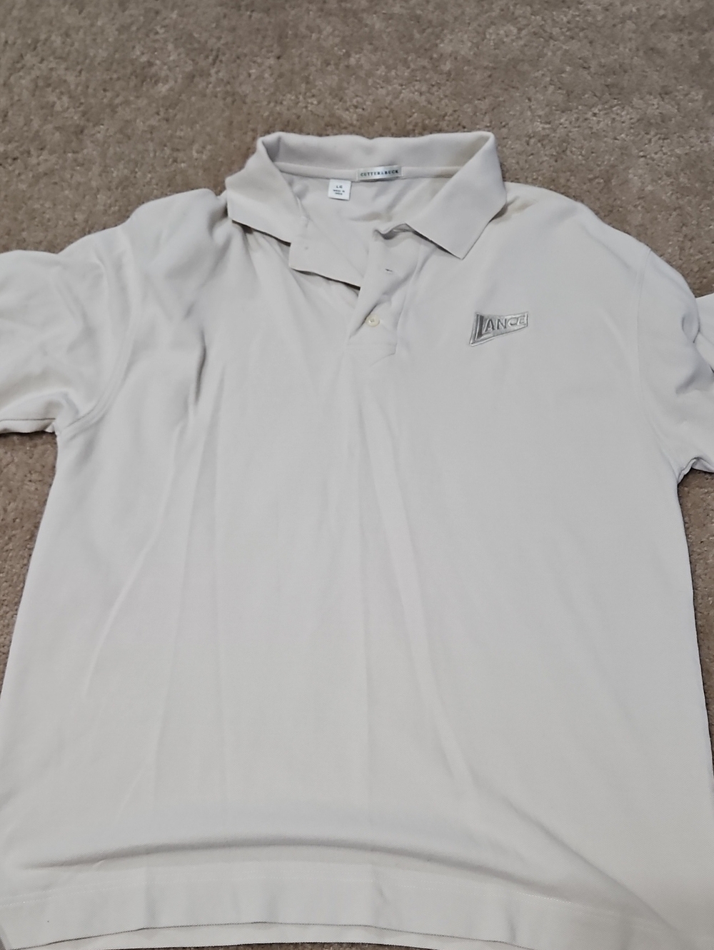 Beige Polo Shirt -Cutter And Buck Lance Crackers